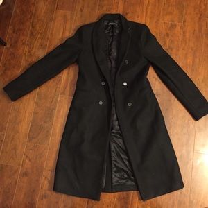 Black pea coat by Zara